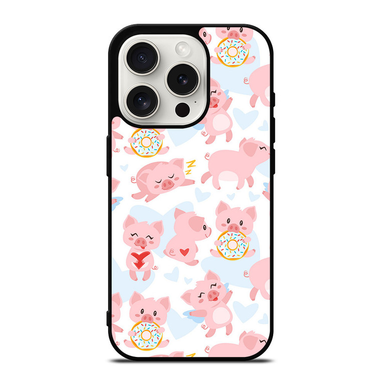 PINK BABY PIGS PATTERN iPhone 15 Pro Case Cover