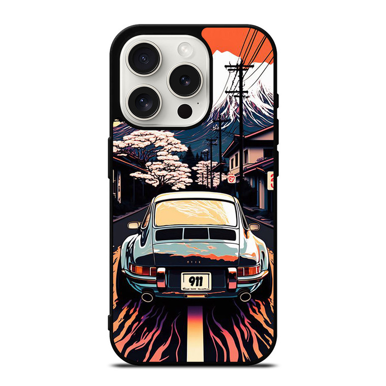PORSCHE CAR 911 RACING CAR PAINTING iPhone 15 Pro Case Cover