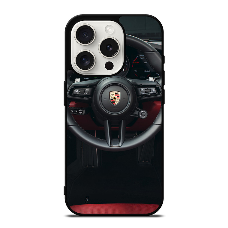 PORSCHE CAR STEERING LOGO iPhone 15 Pro Case Cover