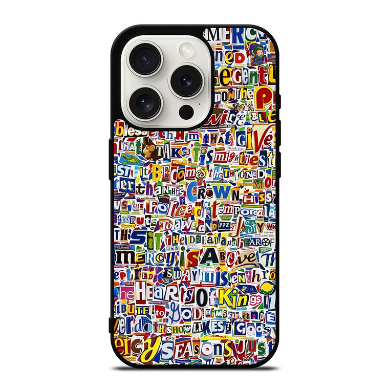RETRO ALPHABET COLLAGE iPhone 15 Pro Case Cover