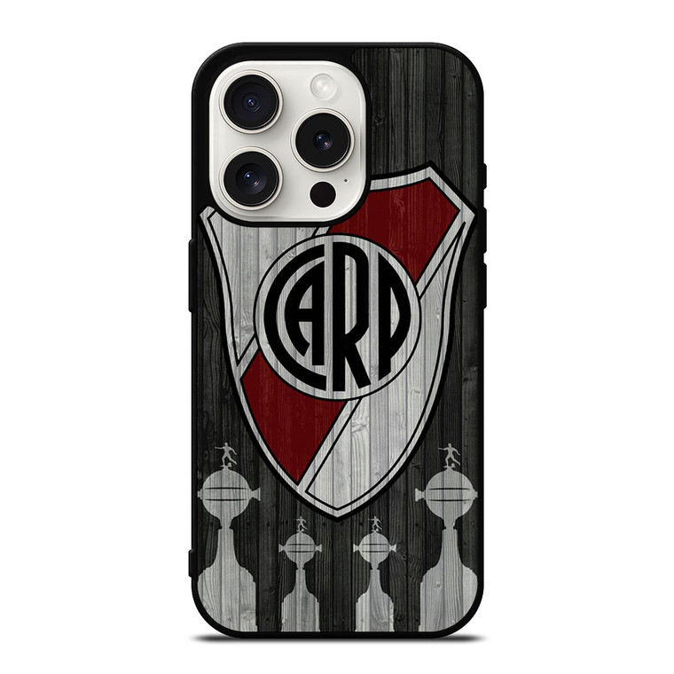 RIVER PLATE EL MAS GRANDE WOODEN LOGO iPhone 15 Pro Case Cover