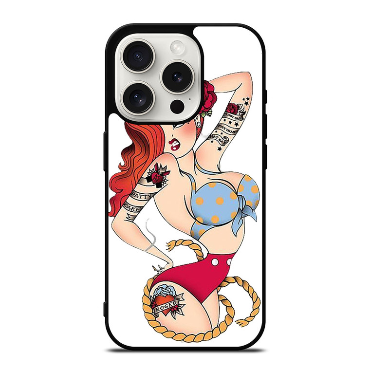 SAILOR JERRY TATTOO JESSICA RABBIT iPhone 15 Pro Case Cover