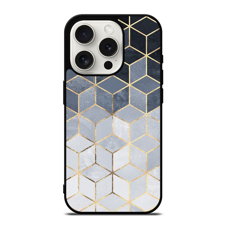 SOFT BLUE GRADIENT CUBES iPhone 15 Pro Case Cover