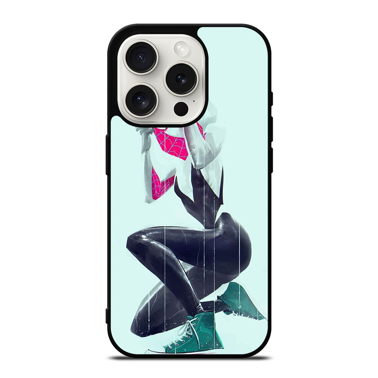 SPIDER VERSE SPIDER GWEN SPIDER WOMAN iPhone 15 Pro Case Cover