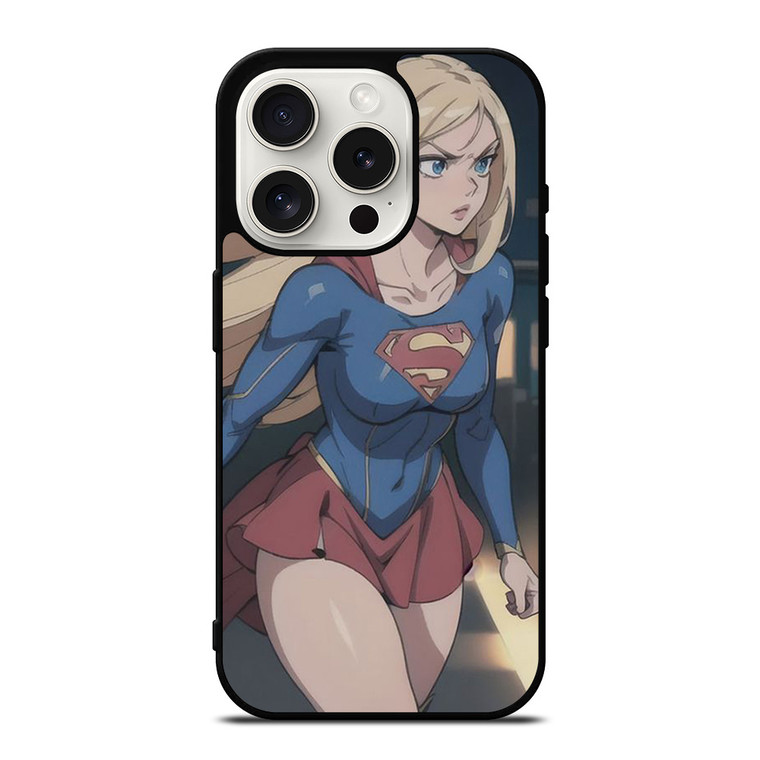 SUPER GIRL CARTOON MANGA ANIME iPhone 15 Pro Case Cover