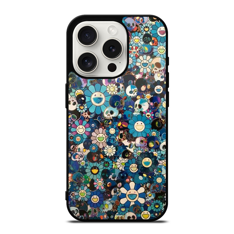 TAKASHI MURAKAMI FLOWERS SKULL iPhone 15 Pro Case Cover
