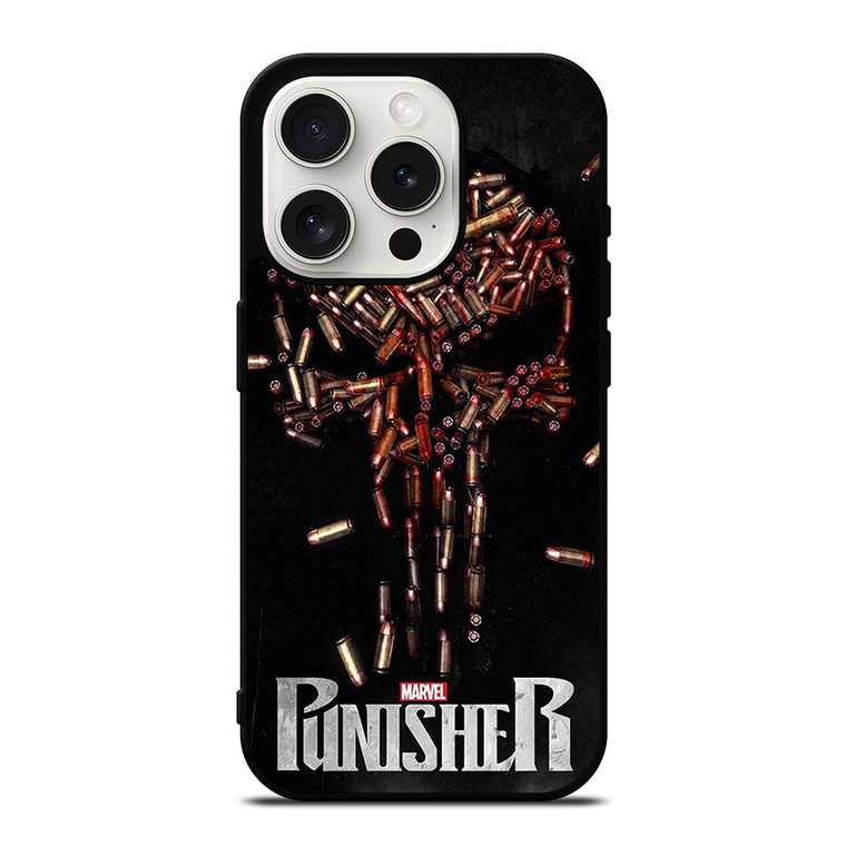 THE PUNISHER SKULL BULLET LOGO FRANK CASTLE MARVEL iPhone 15 Pro Case Cover