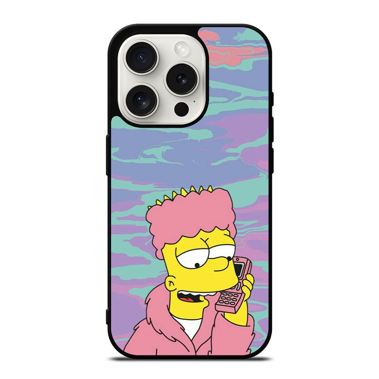 TIE DYE PATTERN BART SIMPSON iPhone 15 Pro Case Cover