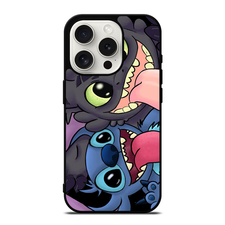 TOOTHLESS AND STITCH CARTOON iPhone 15 Pro Case Cover
