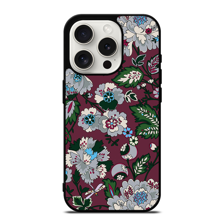VERA BRADLEY BORDEAUX BLOOMS iPhone 15 Pro Case Cover