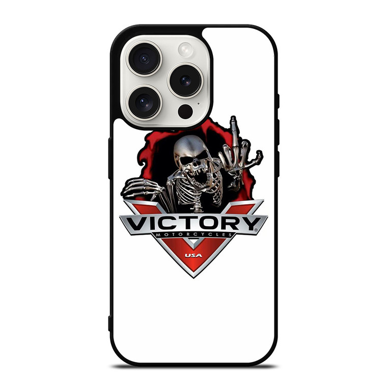 VICTORY MOTORCYCLE SKULL USA LOGO iPhone 15 Pro Case Cover
