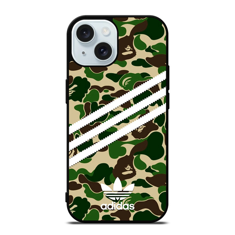 ADIDAS ORIGINALS STRIPES CAMO iPhone 15 Case Cover
