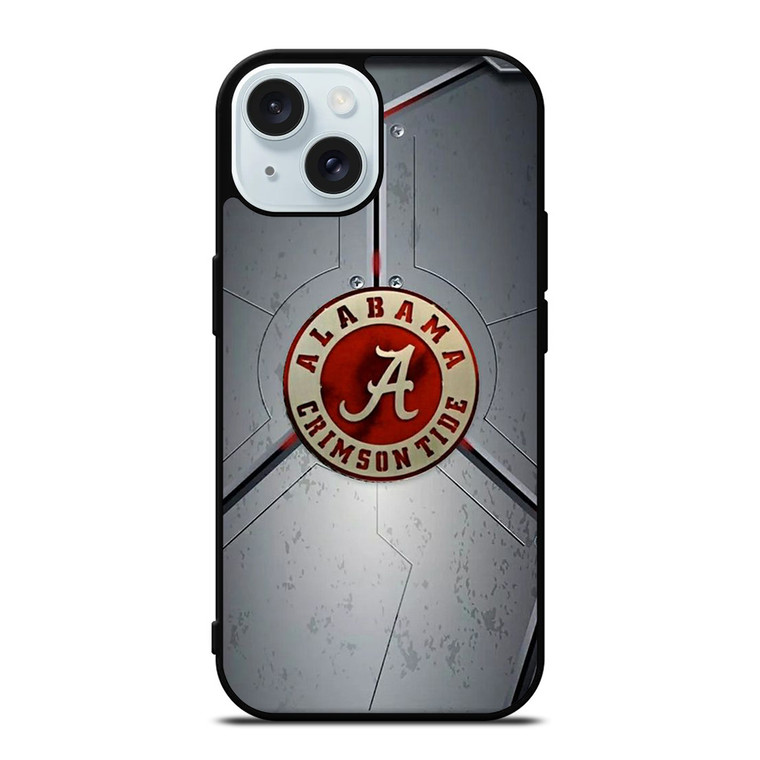 ALABAMA CRIMSON TIDE METAL LOGO iPhone 15 Case Cover