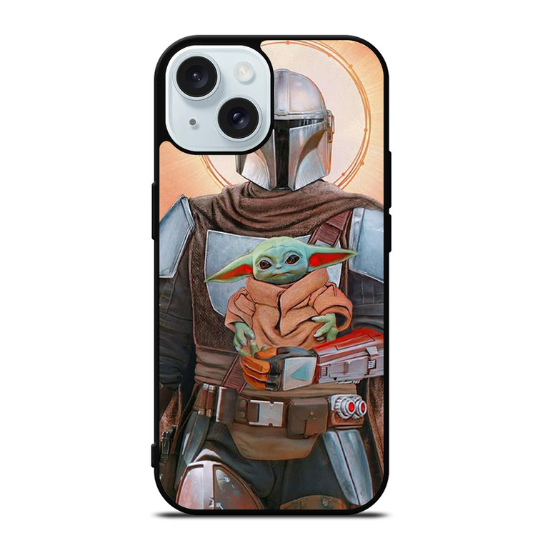 BABY YODA AND THE MANDALORIAN STAR WARS iPhone 15 Case Cover