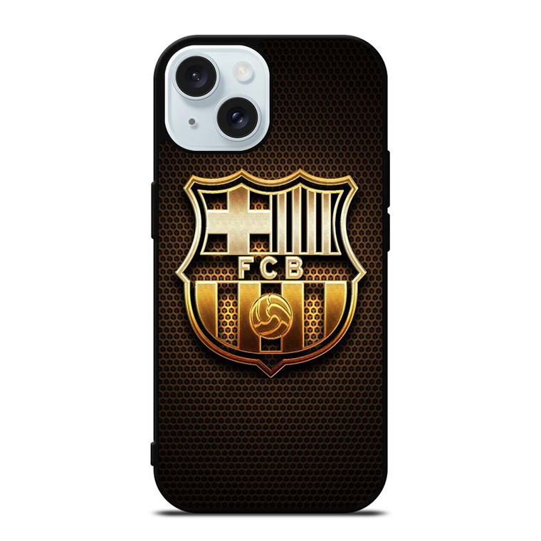 BARCELONA FC GOLD LOGO iPhone 15 Case Cover