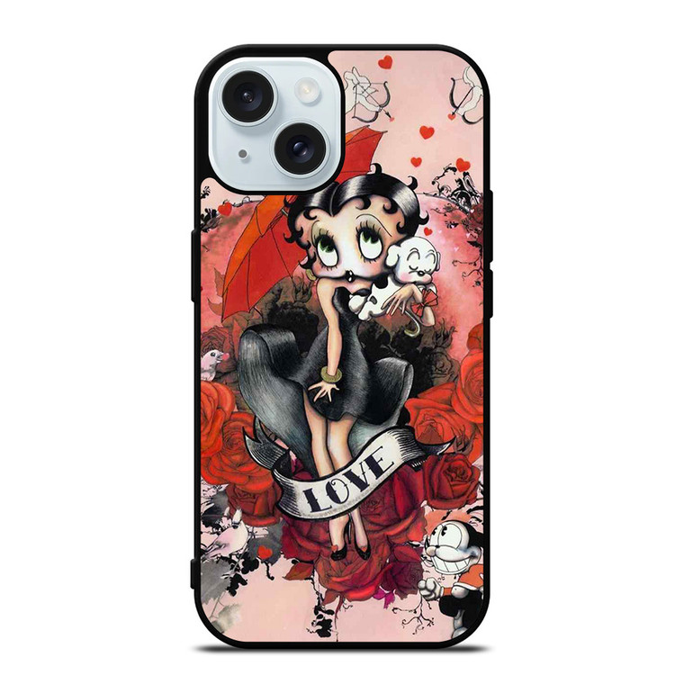 BETTY BOOP LOVE CARTOON iPhone 15 Case Cover