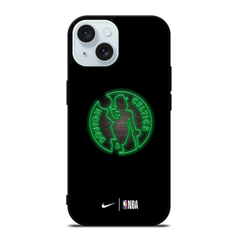 BOSTON CELTICS NEON NIKE NBA iPhone 15 Case Cover