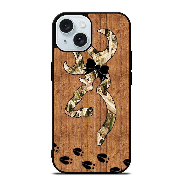 BROWNING WOODEN LOGO iPhone 15 Case Cover