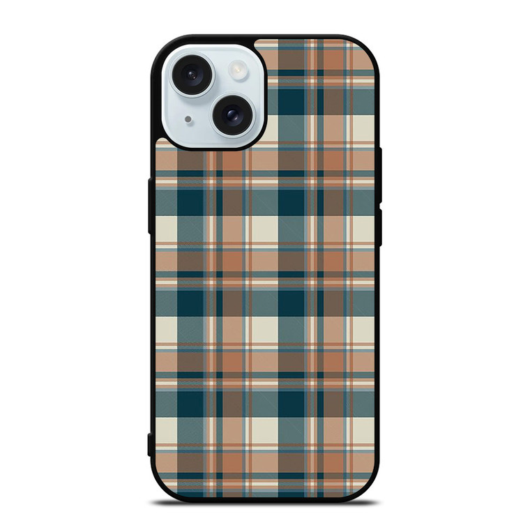 CHECK CLASSIC DARK PLAID FABRIC TEXTURES iPhone 15 Case Cover