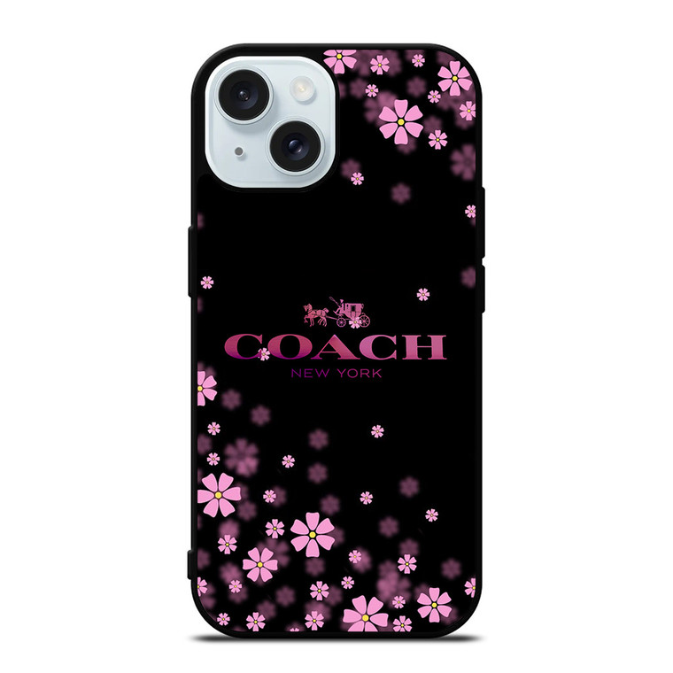 COACH FLOWERS PURPLE iPhone 15 Case Cover