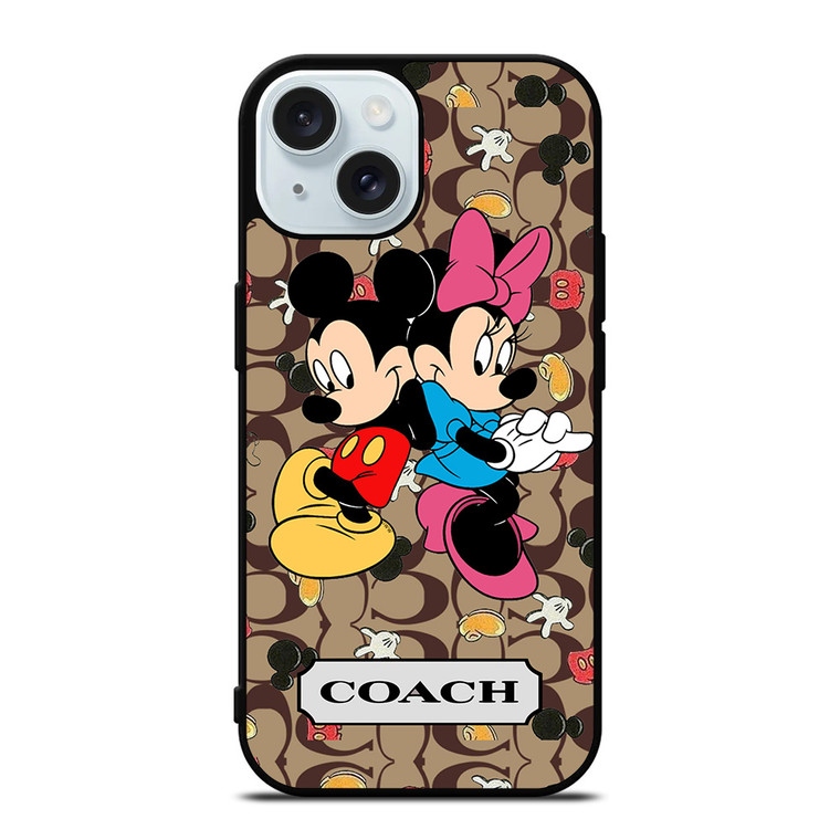COACH MICKEY MINNIE MOUSE LOVE iPhone 15 Case Cover