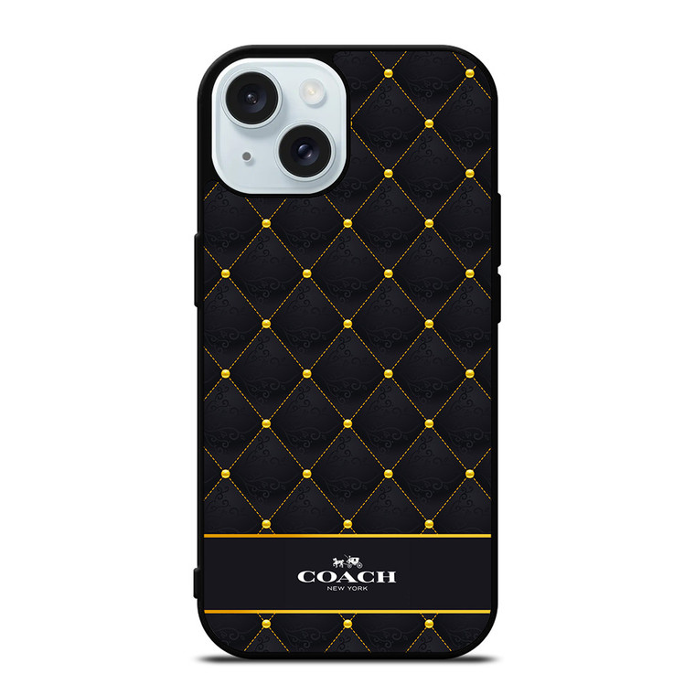 COACH NEW YORK GOLD PATTERN iPhone 15 Case Cover