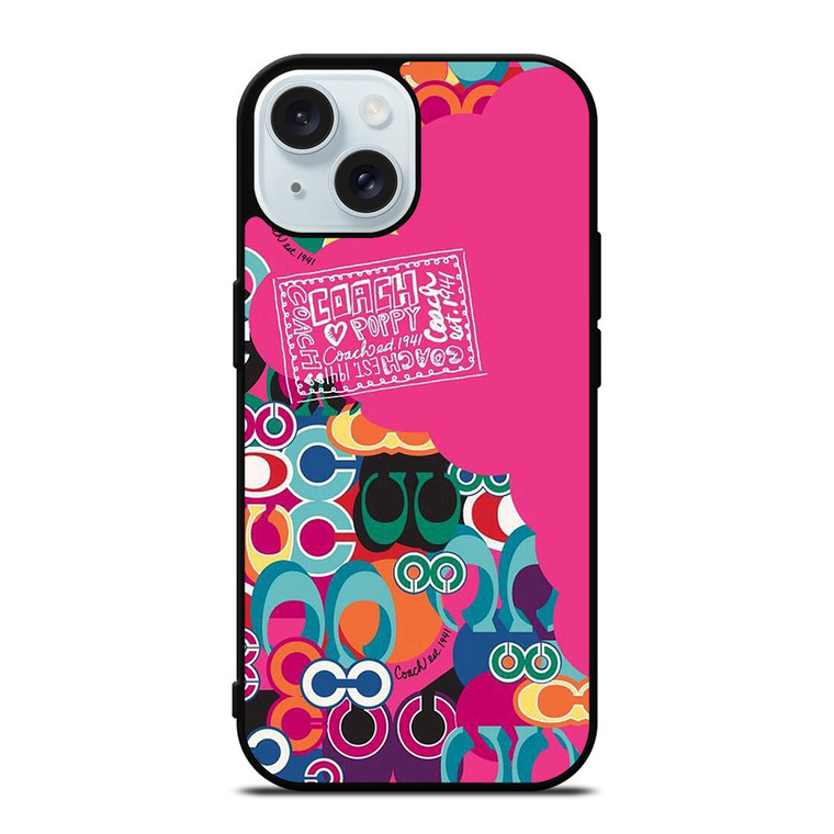 COACH NEW YORK POPPY COLOR FULL iPhone 15 Case Cover