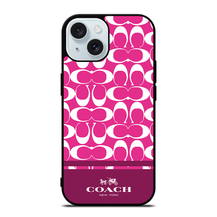 COACH PINK NEW YORK iPhone 15 Case Cover