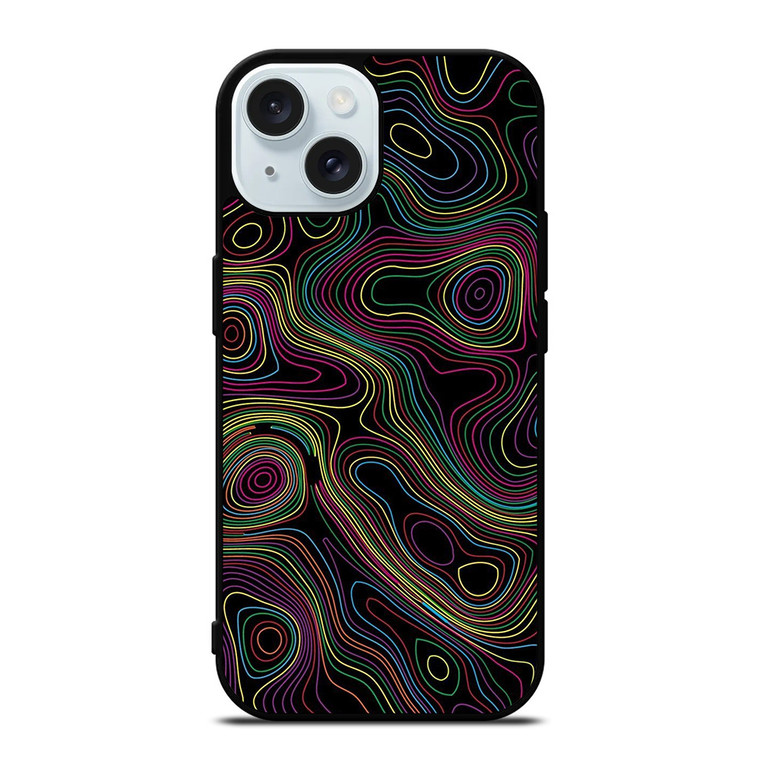 COLORFUL ABSTRACT LINES iPhone 15 Case Cover