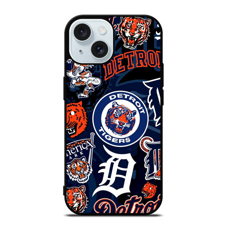 DETROIT TIGERS BASEBALL COLLAGE iPhone 15 Case Cover