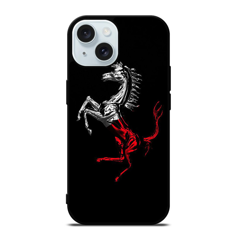FERRARI LOGO CHROME HORSE iPhone 15 Case Cover FERRARI LOGO CHROME HORSE iPhone 15 Case Cover
