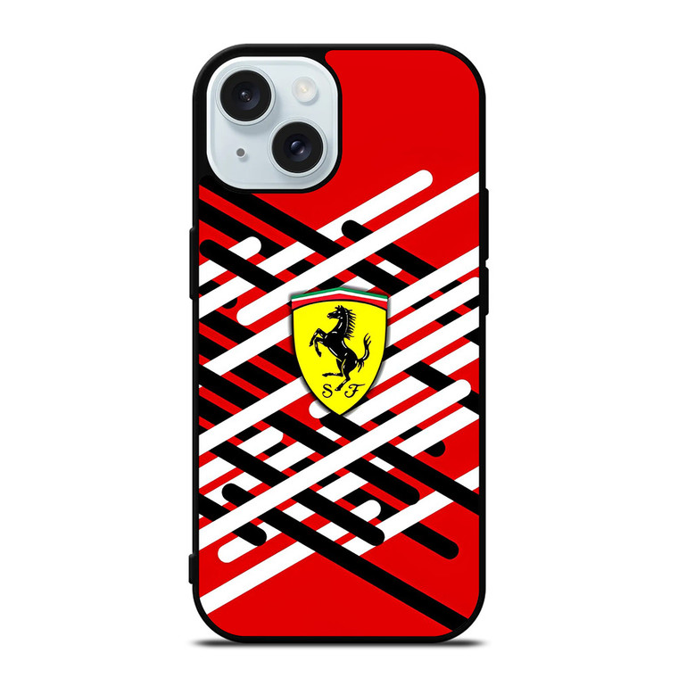FERRARI RED LOGO NEW iPhone 15 Case Cover
