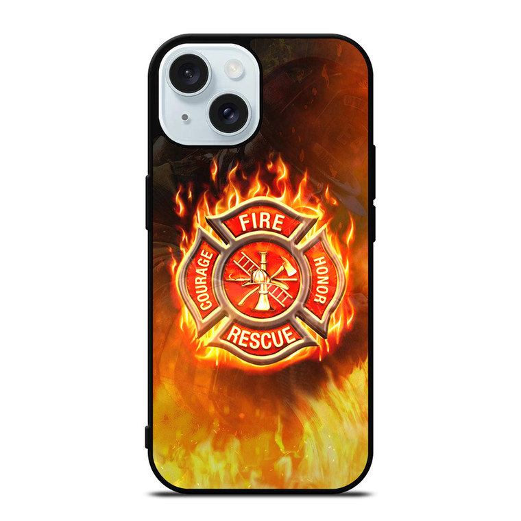 FIREFIGHTER FIREMAN FIRE LOGO iPhone 15 Case Cover
