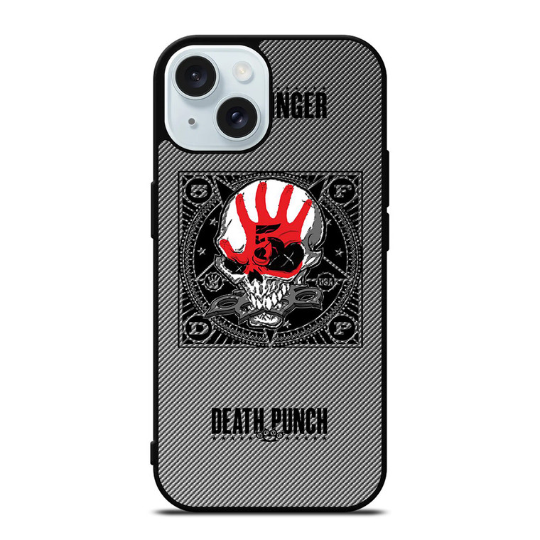 FIVE FINGER DEATH PUNCH CARBON LOGO iPhone 15 Case Cover FIVE FINGER DEATH PUNCH CARBON LOGO iPhone 15 Case Cover
