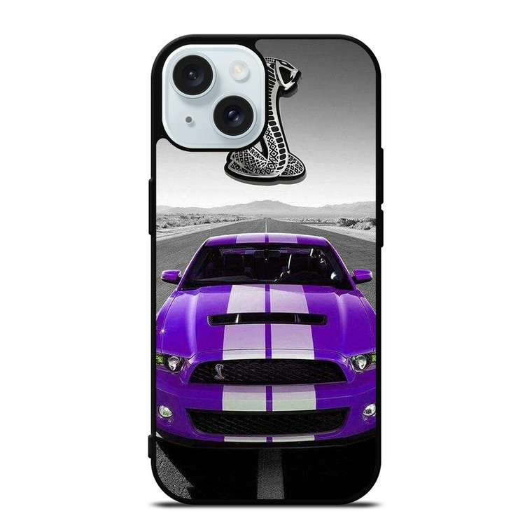FORD MUSTANG SHELBY PURPLE iPhone 15 Case Cover FORD MUSTANG SHELBY PURPLE iPhone 15 Case Cover