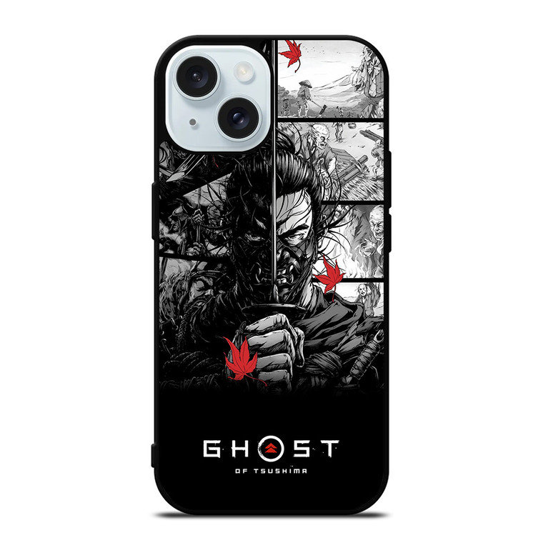 GHOST OF TSUSHIMA LOGO BLACK WHITE iPhone 15 Case Cover