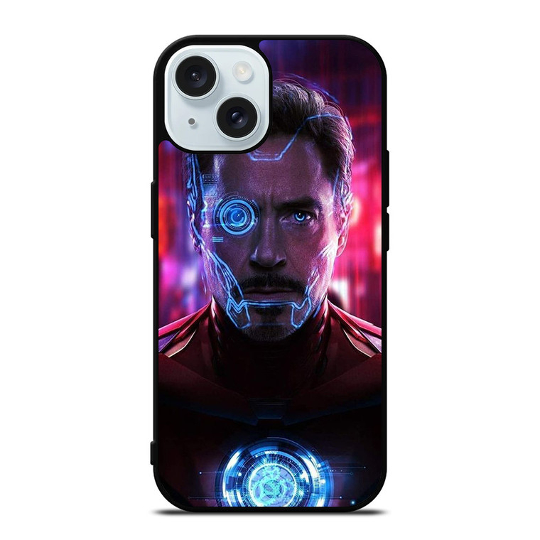 IRON MAN AVENGERS TONY STARK FACE iPhone 15 Case Cover