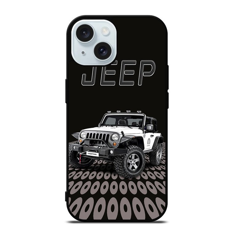 JEEP WHITE CAR iPhone 15 Case Cover JEEP WHITE CAR iPhone 15 Case Cover