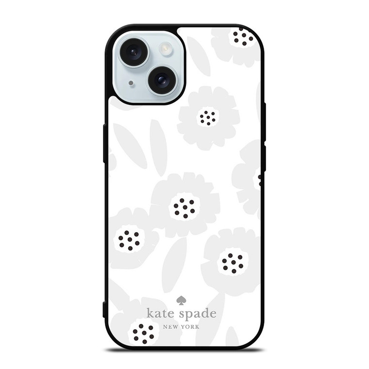 KATE SPADE GREY FLOWER iPhone 15 Case Cover