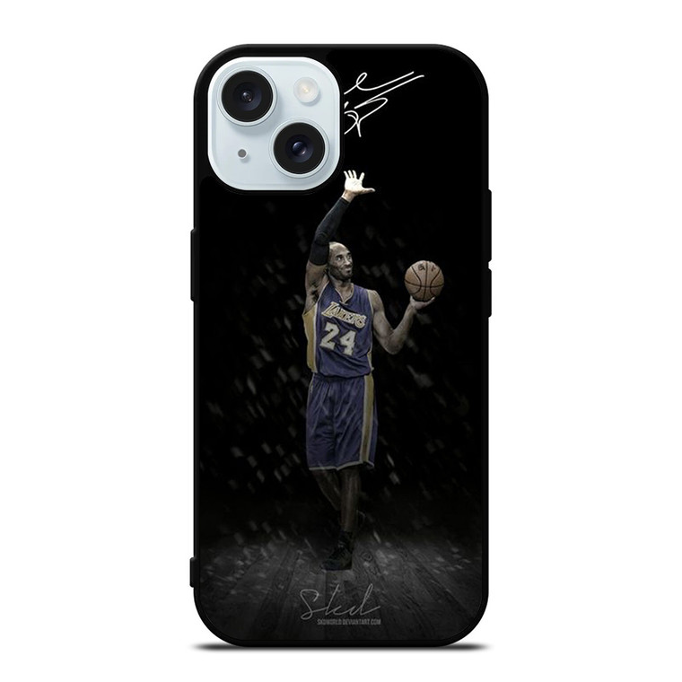 LA LAKERS KOBE BRYANT SIGNATURE 2 iPhone 15 Case Cover