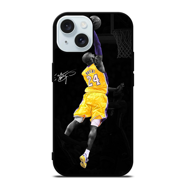 LA LAKERS KOBE BRYANT SIGNATURE iPhone 15 Case Cover