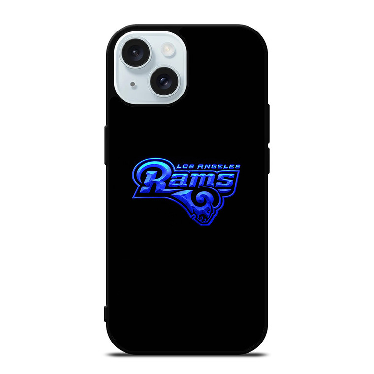 LOS ANGELES RAMS NEON BLUE LOGO iPhone 15 Case Cover