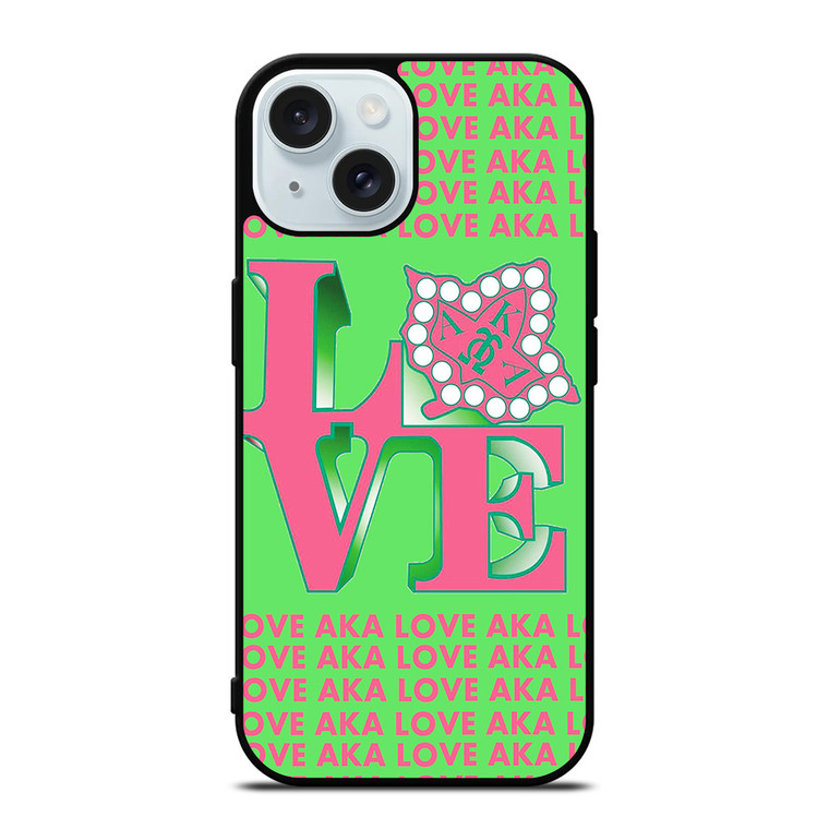LOVE AKA PINK AND GREEN iPhone 15 Case Cover