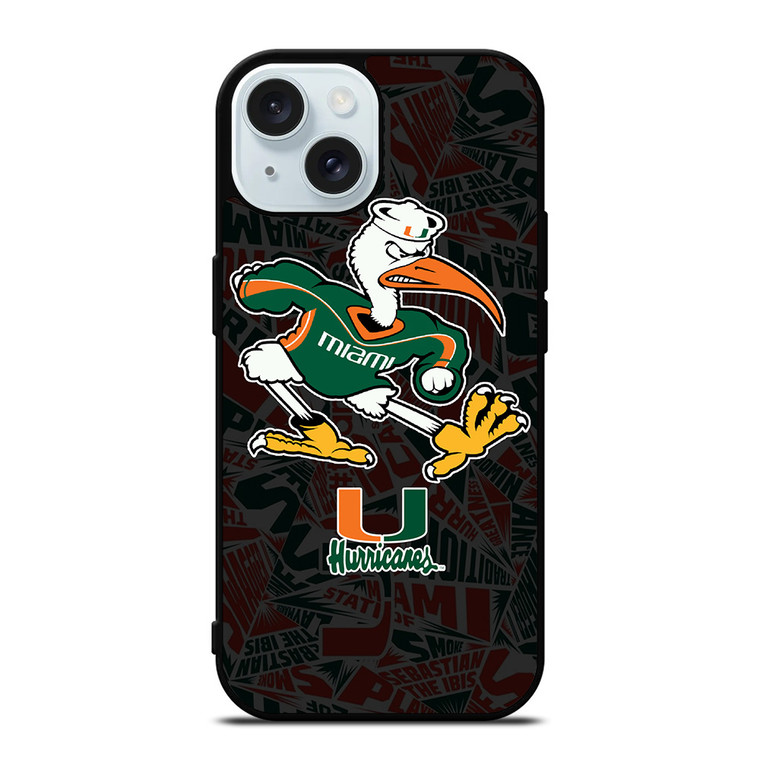 MIAMI HURRICANES UM FOOTBALL iPhone 15 Case Cover