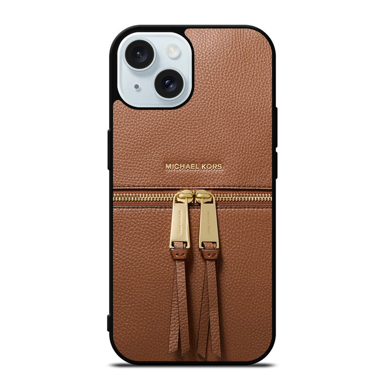 MICHAEL KORS MK LOGO BACKPACK BAG BROWN iPhone 15 Case Cover