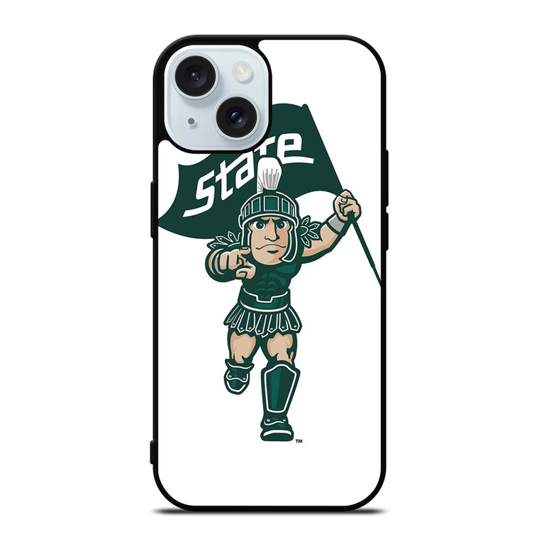 MICHIGAN STATE SPARTANS LOGO FOOTBALL MASCOT iPhone 15 Case Cover