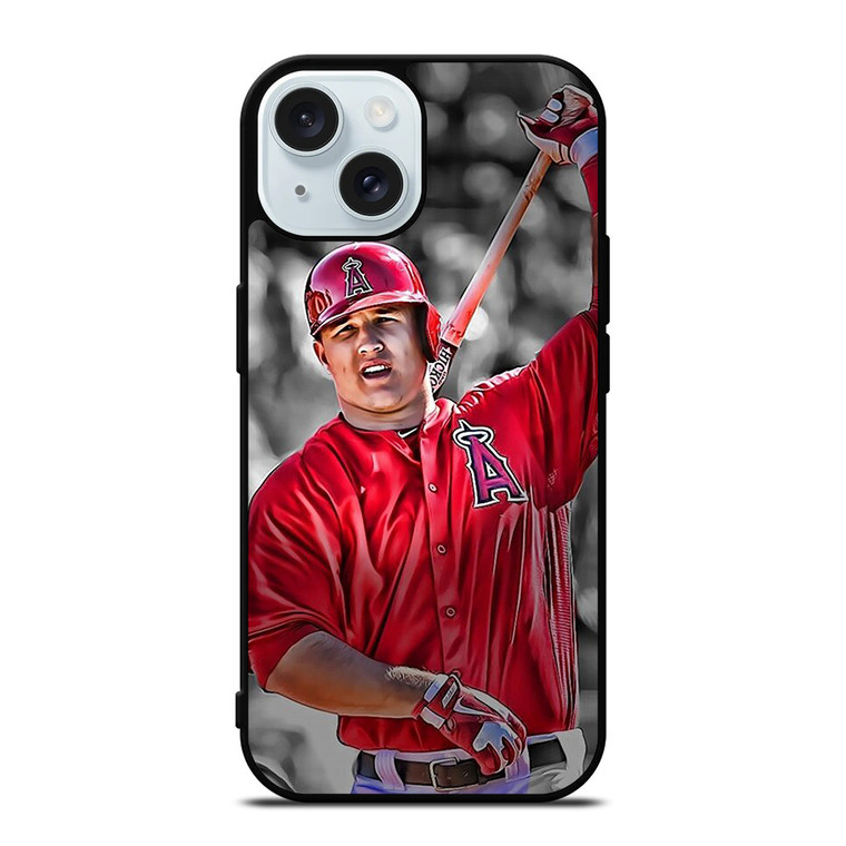 MIKE TROUT BASEBALL LOS ANGELES ANGELS iPhone 15 Case Cover