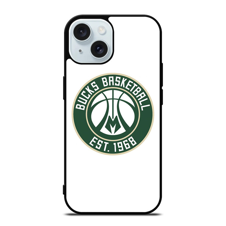 MILWAUKEE BUCKS LOGO BASKETBALL 1968 iPhone 15 Case Cover