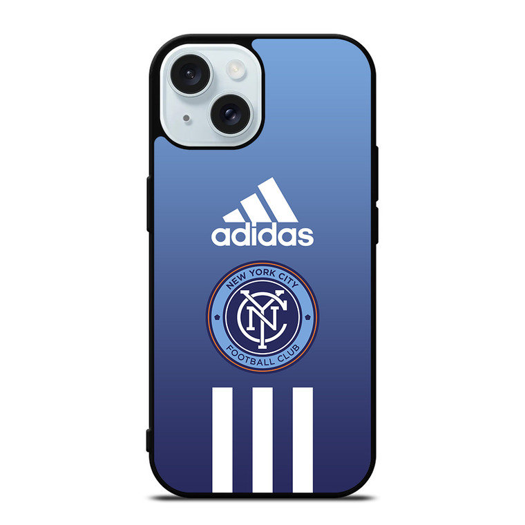 NEW YORK CITY FC ADIDAS STRIPES iPhone 15 Case Cover