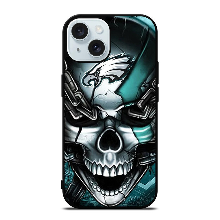 PHILADELPHIA EAGLES SKULL LOGO iPhone 15 Case Cover